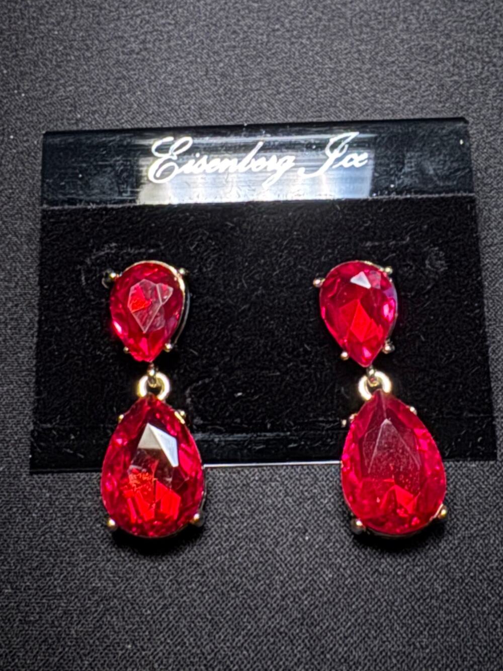 Vintage Eisenberg Ice Statement Pierced Earrings